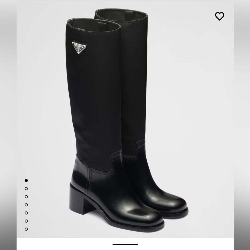 PRADA brushed leather and nylon boot size 39